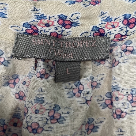 Saint Tropez West Gray Purple Floral Sleeveless Tank Top Large - Picture 6 of 14